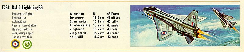 F266 B.A.C. Lightning F.6 on a FROG catalog