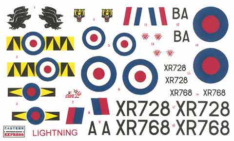 Lightning F.6 - декаль от модели 
