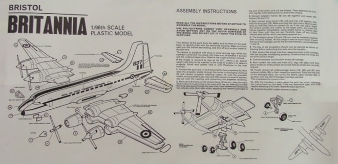 FROG 1/96 Bristol Britannia - instruction sheet (RAF)