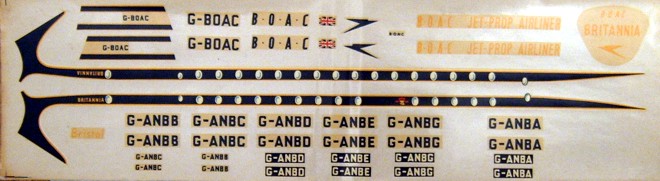 FROG 1/96 Bristol Britannia - BOAC decal