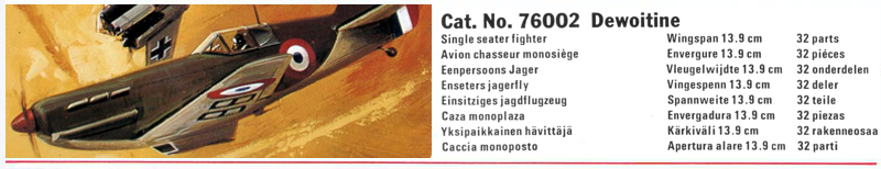 Cat. No. 76002 Dewoitine - NOVO 1978 Catalog