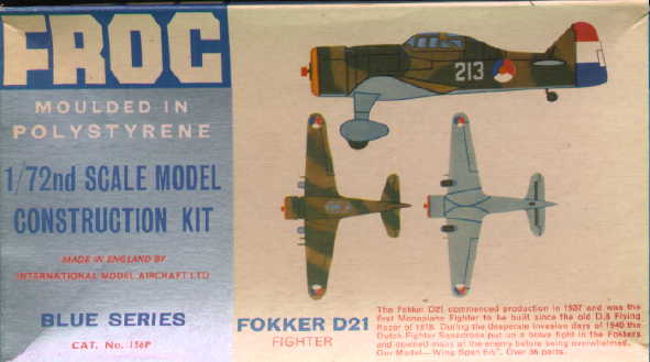 FROG 1/72 Fokker D21 blue series