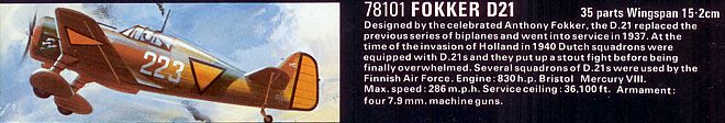 FOKKER D21 в каталоге НОВО