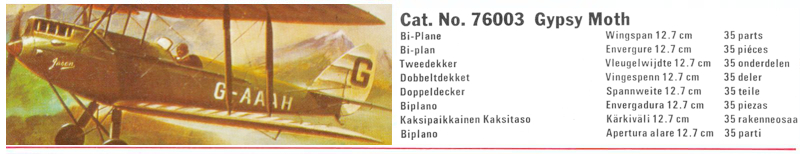 Cat. No. 76003 Gypsy Moth - NOVO 1978 Catalog