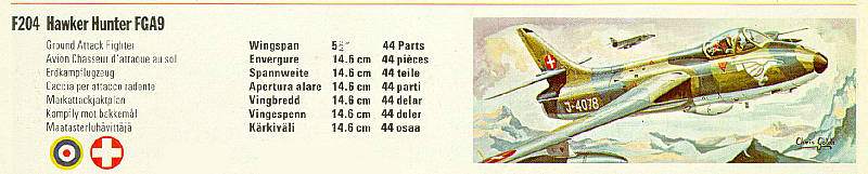 F204 Hawker Hunter FGA9 in a FROG catalog