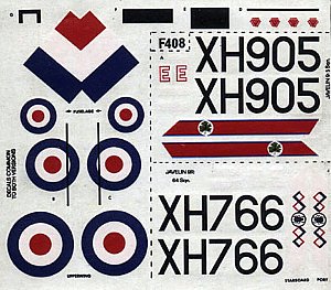 1/72 Gloster Javelin F.A.W. 9/9R decal NOVO kit