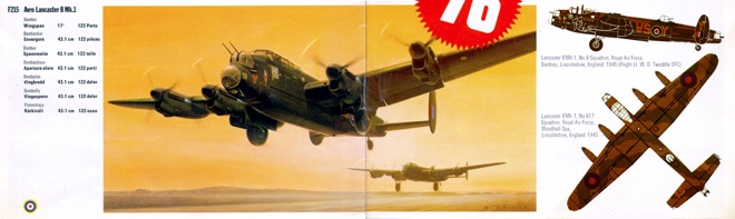 F215 Avro Lancaster B.Mk.1 new item in FROG 1976 catalog