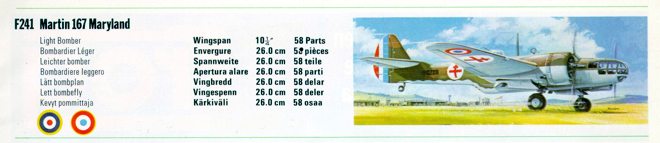 F241 Martin 167 Maryland on a FROG catalog