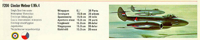 F200 1/72 Gloster Meteor F. Mk.4 on a FROG catalog