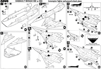 инструкция по соборке - NOVO 1/72 Mirage III E/O