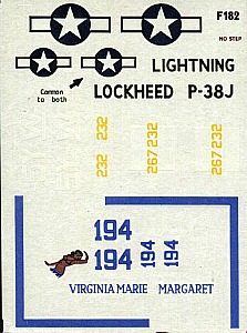 NOVO 1/72 Lockheed P-38J Lightning decal