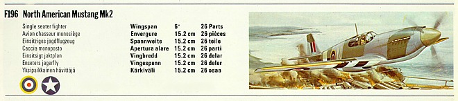 F196 Noth American Mustang Mk.2 on a FROG catalog