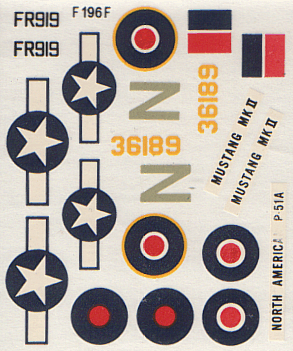 1/72 N.A. Mustang P-51A/Mk.II - decal of NOVO kit