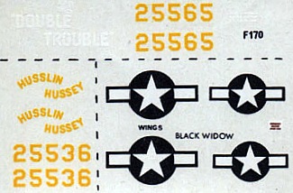 1/72 Northrop P-61A Black Widow decal NOVO kit
