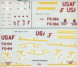 1/72 North American F-82F/G Twin Mustang decal of NOVO kit