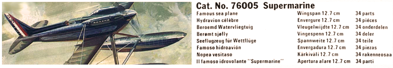 Cat. No. 76005 Supermarine - NOVO 1978 Catalog