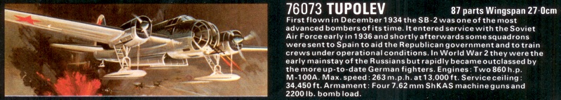 76073 TUPOLEV SB-2 F176 - 1980 NOVO CATALOG