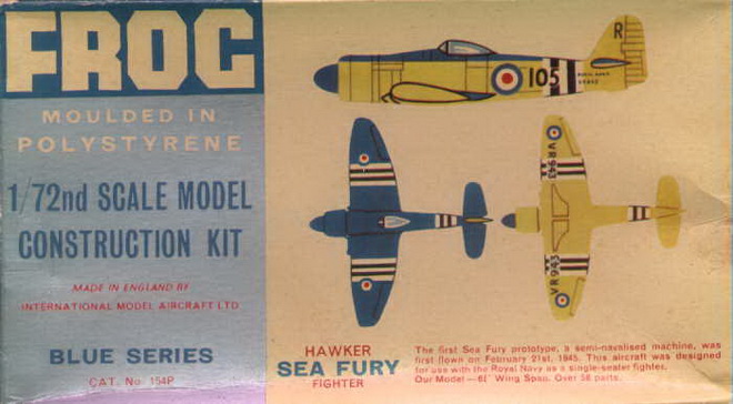 FROG 1/72 Hawker Sea Fury, 1950s kit