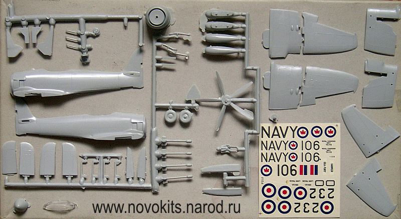 1/72 Sea Fury - детали модели NOVO