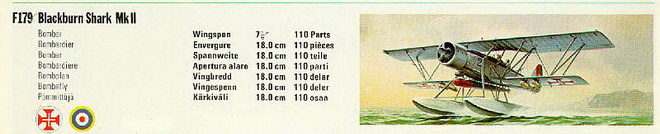 F179 Blackburn Shark Mk.II on a FROG catalog