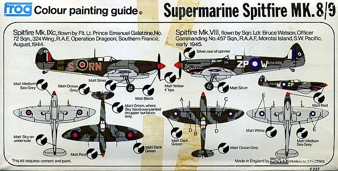 FROG 1/72 Supermarine Spitfire Mk.8/9 