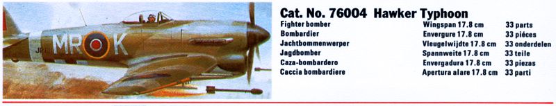 76004 Hawker Typhoon 1B - NOVO catalog 1978 