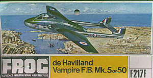 FROG 1/72 D.H. Vampire F.B.Mk.5 or 50 (bagged)