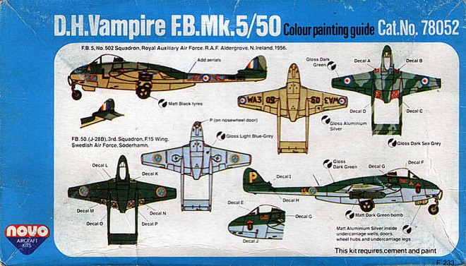 1/72 D.H. Vampire F.B.Mk.5/50 - NOVO kit