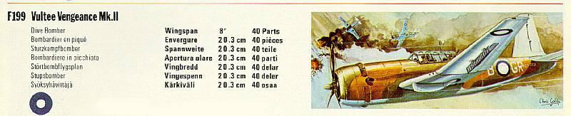 F199 Vultee Vengance Mk.II on a FROG catalog